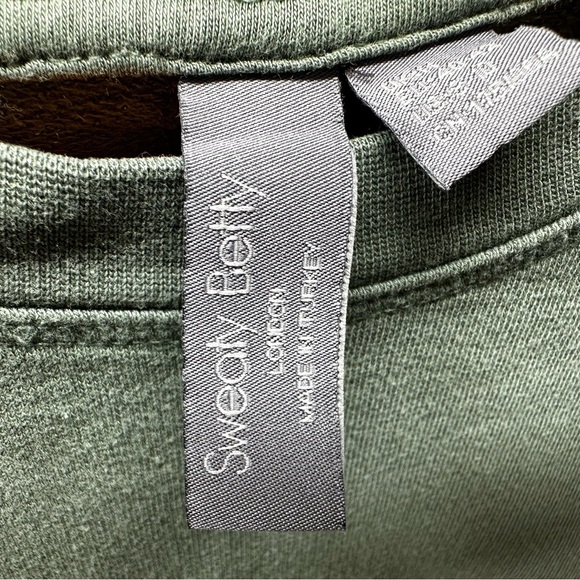 Sweaty Betty After Class Green Crop Sweatshirt Thumbholes Unique Stiching US8-10 - Picture 5 of 10
